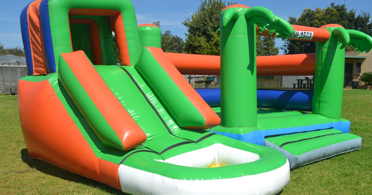 Hawaiian Slide Jumper with Pool